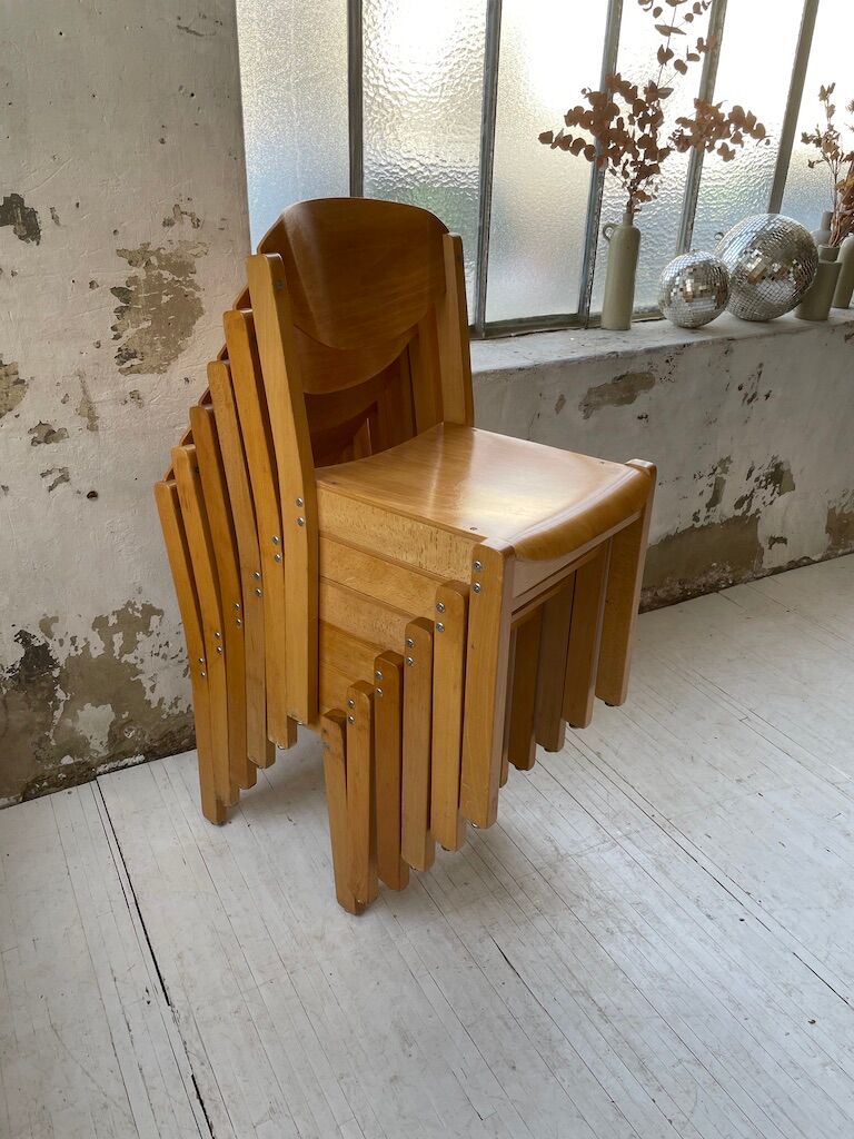12 80s beech chairs