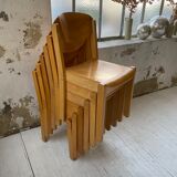12 80s beech chairs