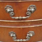 old flamed desk with serpentine pedestal, English, early 20th century