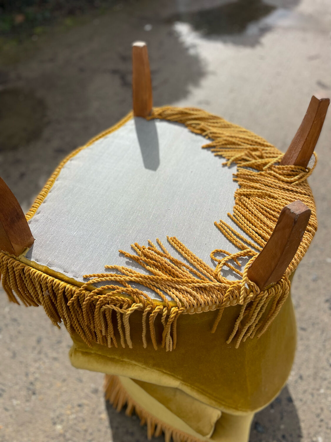 Pair of yellow toad armchairs