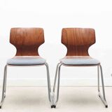 Flötotto chair with curved shell, oak and chrome