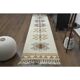 1970s Vintage Turkish Hand-Knotted Wool Cotton Beige Runner Rug 87x366
