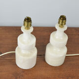 Pair of alabaster lamp bases