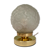 Vintage art deco globe table lamp in frosted glass