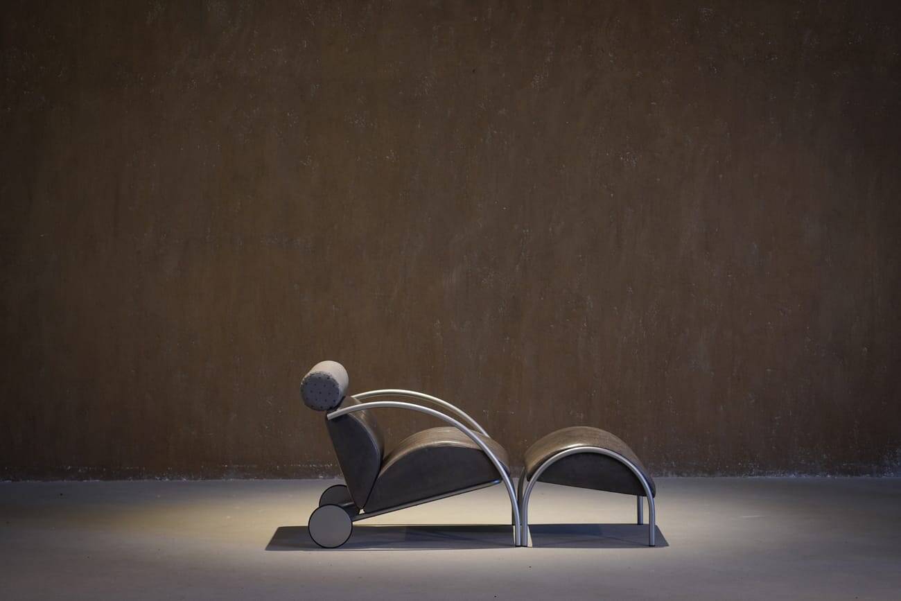 Fauteuil et repose-pieds COR Zyklus vintage par Peter Maly, Allemagne, années 1980.