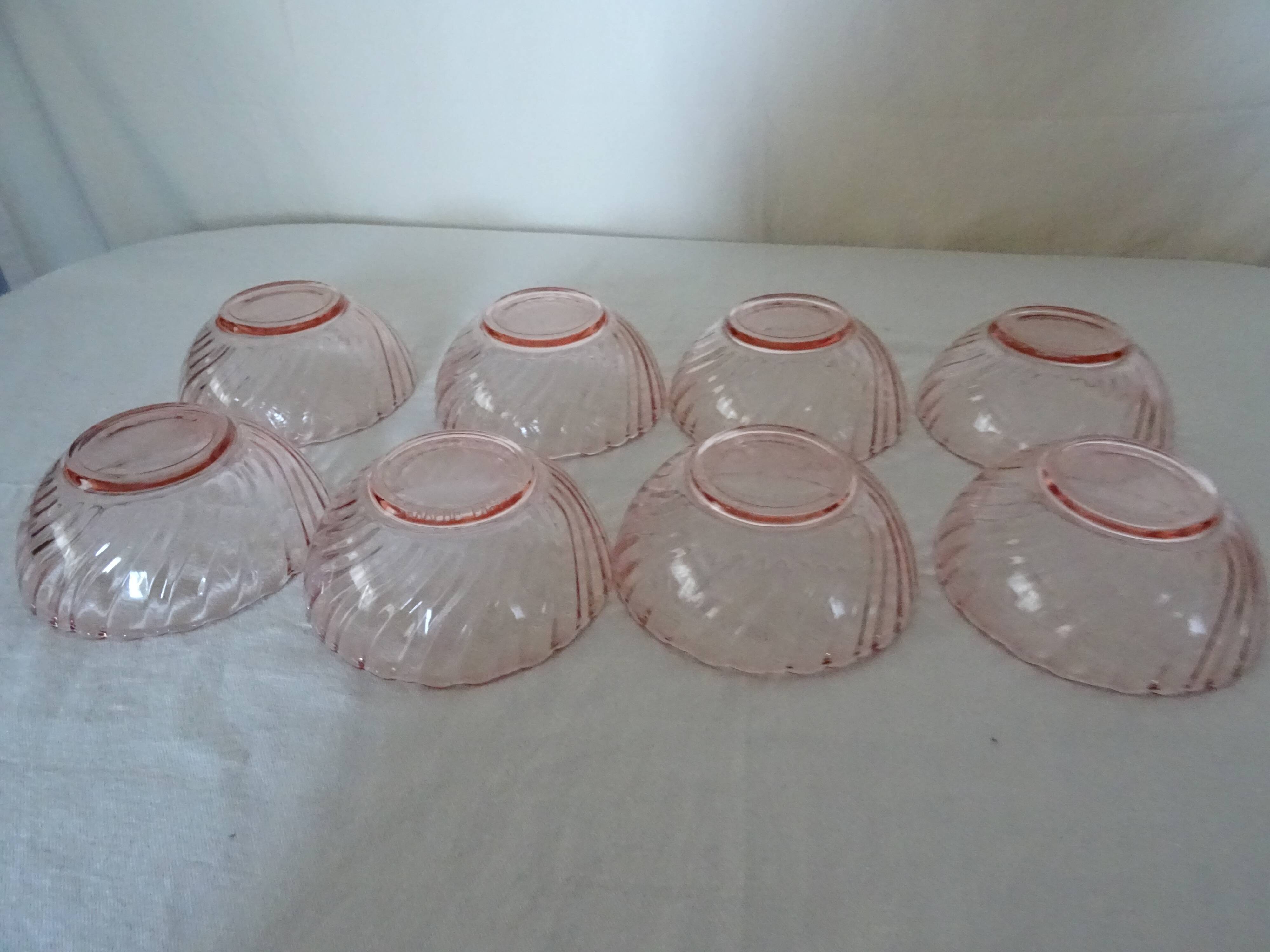 8 cups ARCOROC ROSALINE vintage twisted pink 358112