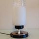 Tube bedside lamp with bi-material/vintage glass lampshade, 60/70s
