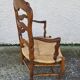 Provencal double armchair with woven rush in walnut