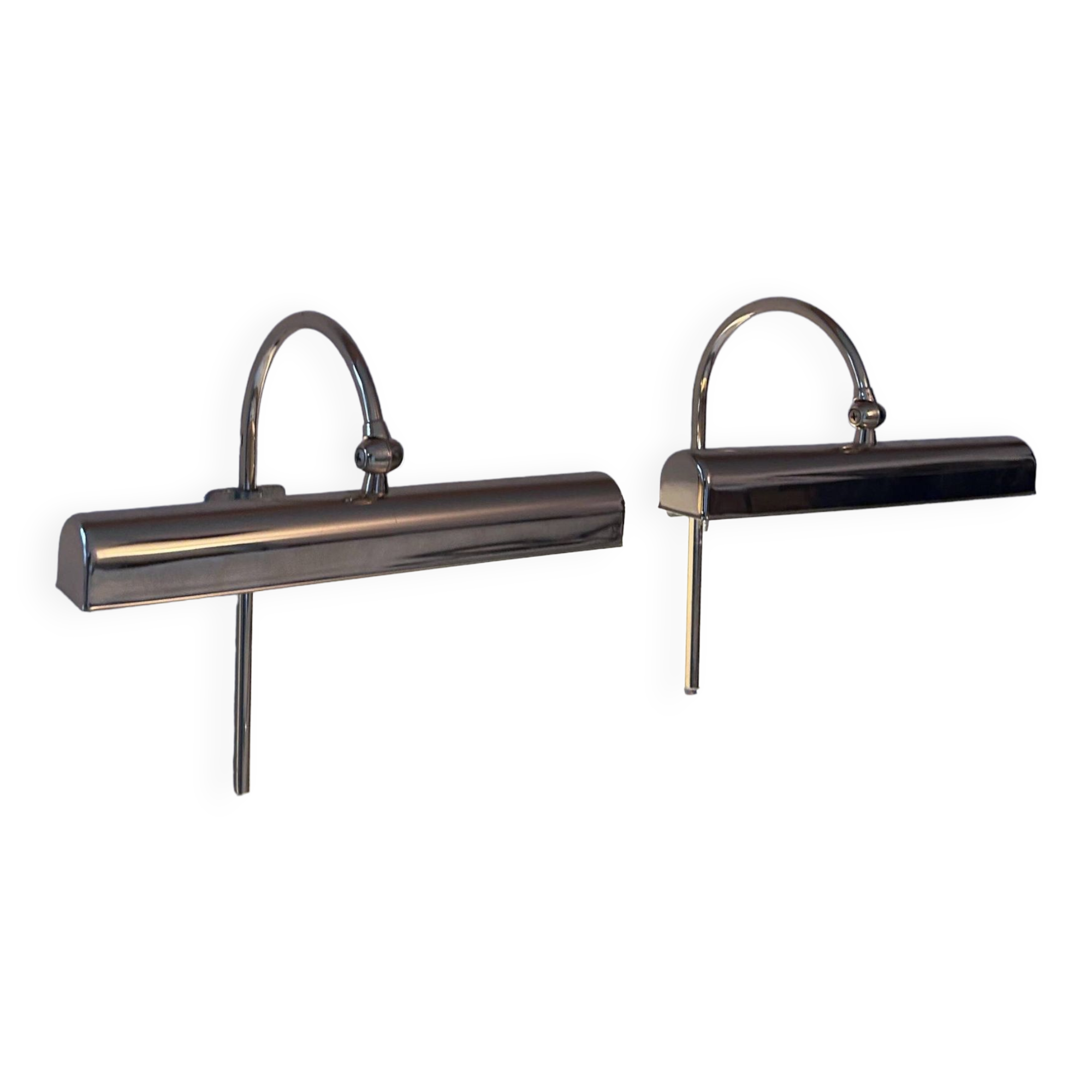 Pair of vintage adjustable wall lights, brass, France 1970