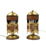 Ensemble de 2 lampes de table en laiton du milieu du siècle, Italie années 1940