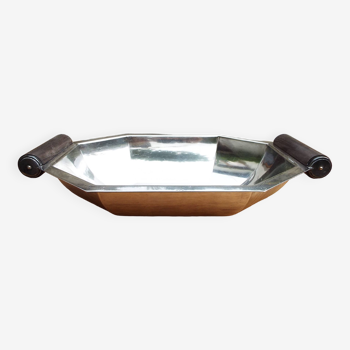 Art deco style stainless steel dish