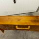 Meuble bar artisanal en bois et céramique orange 1970