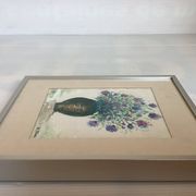 Small painting of a flower bouquet, oil on cardboard, signed.