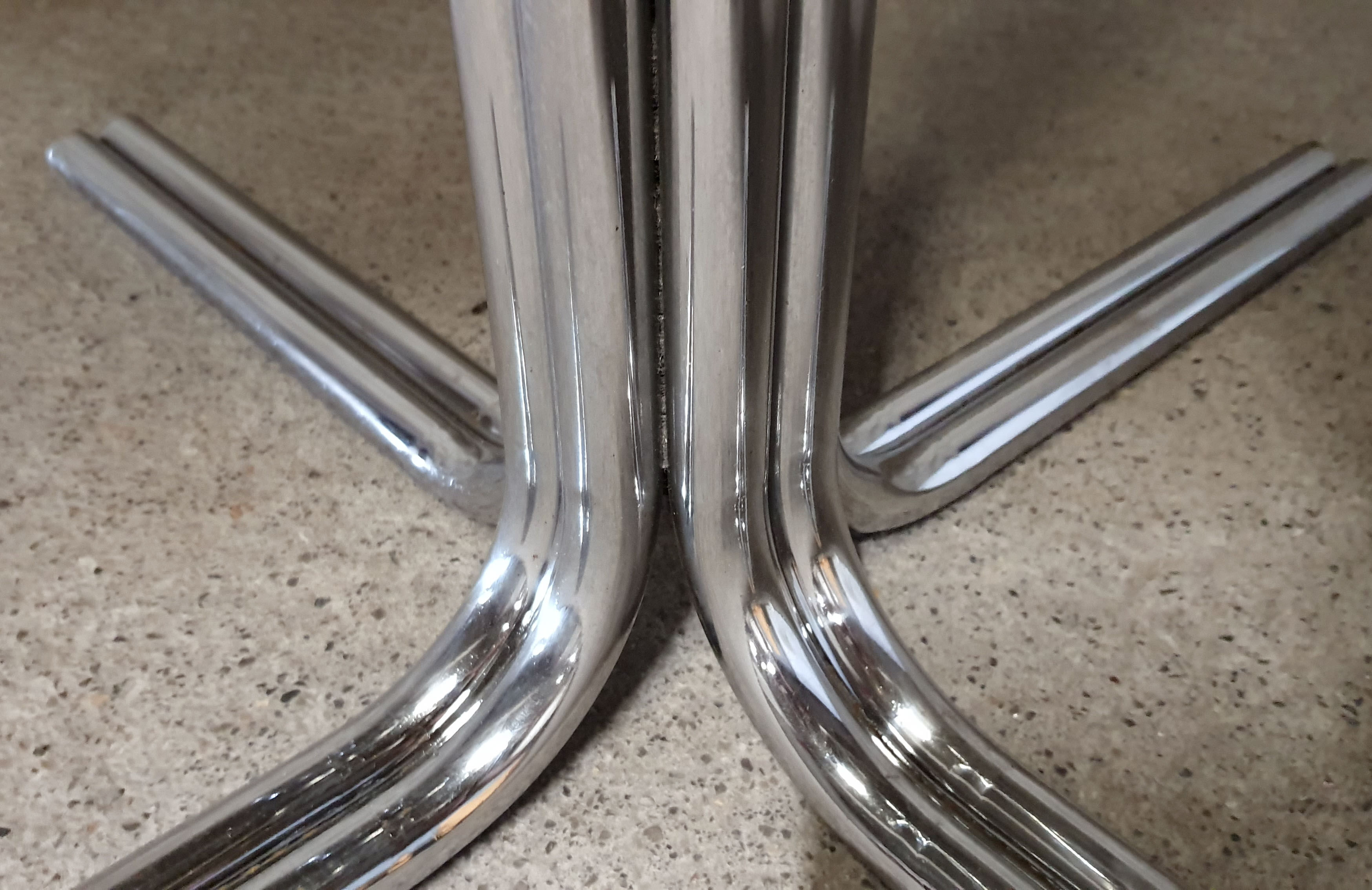 Dining table 1970 chrome and smoked glass