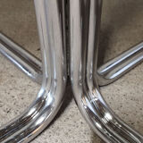 Dining table 1970 chrome and smoked glass