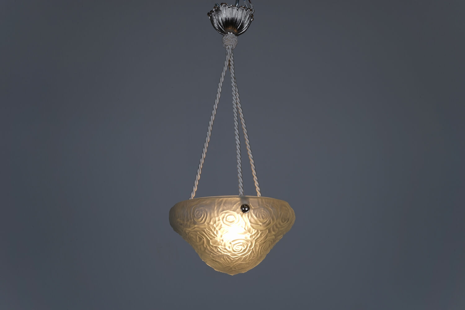 Art nouveau suspension in roses decoration glass
