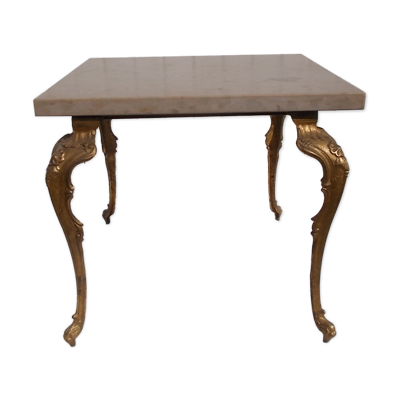 Table d'appoint  marbre fer forgé