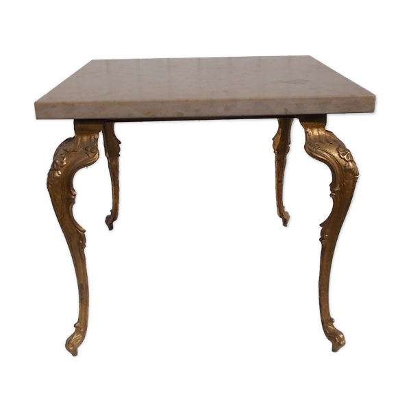 Table d'appoint  marbre fer forgé