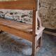 Banc de monastère antique XXL – Long banc de rangement en pin avec cadre en chêne, vers 1900–1920