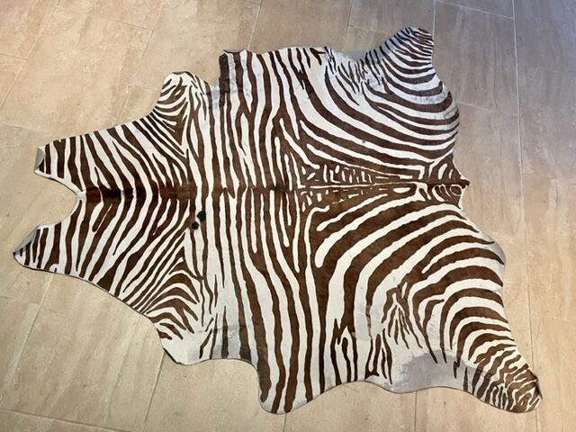 Vintage carpet zebra print cowhide