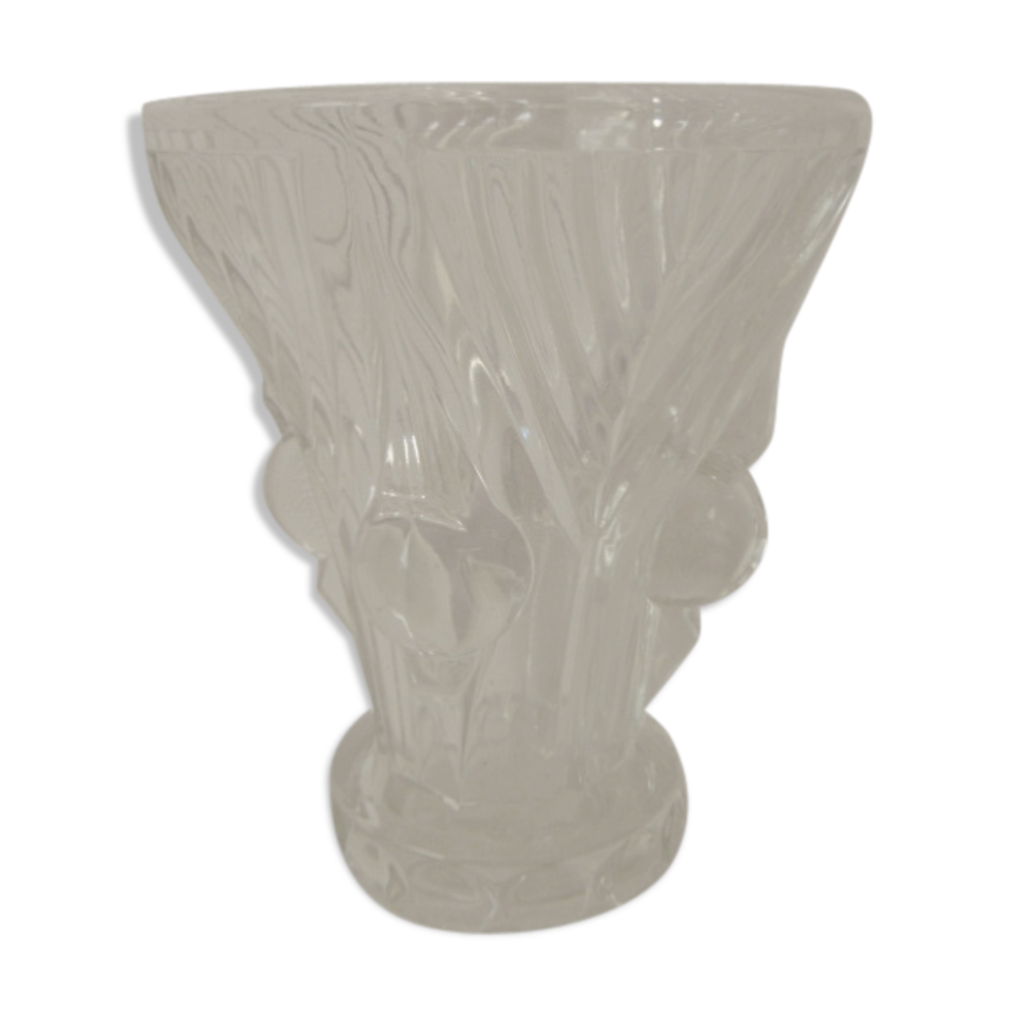 Art deco white crystal vase
