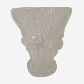 Art deco white crystal vase