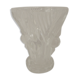 Art deco white crystal vase
