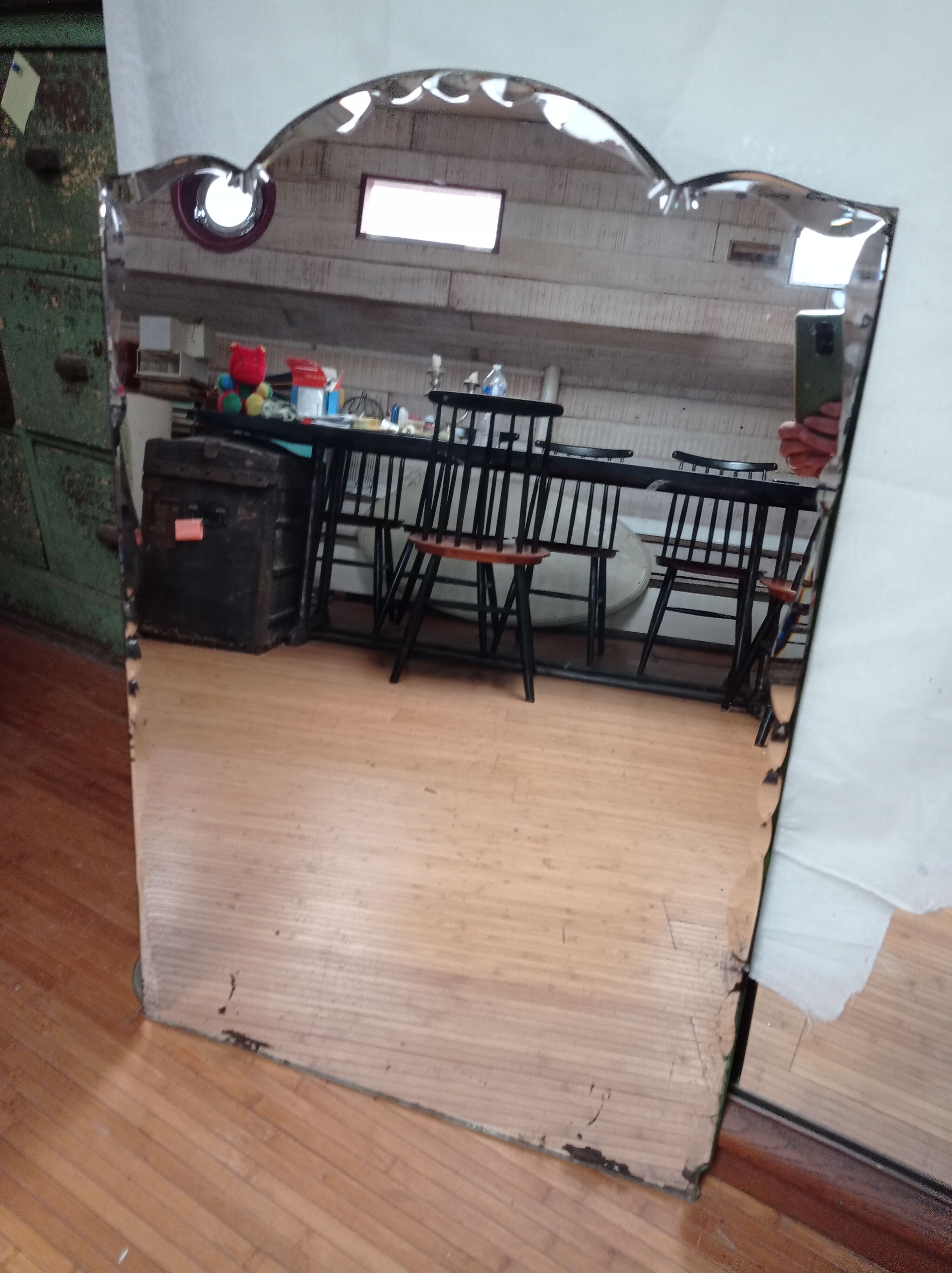 Beveled art deco mirror - 84x56cm