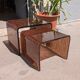 Smoked plexiglass nesting coffee tables