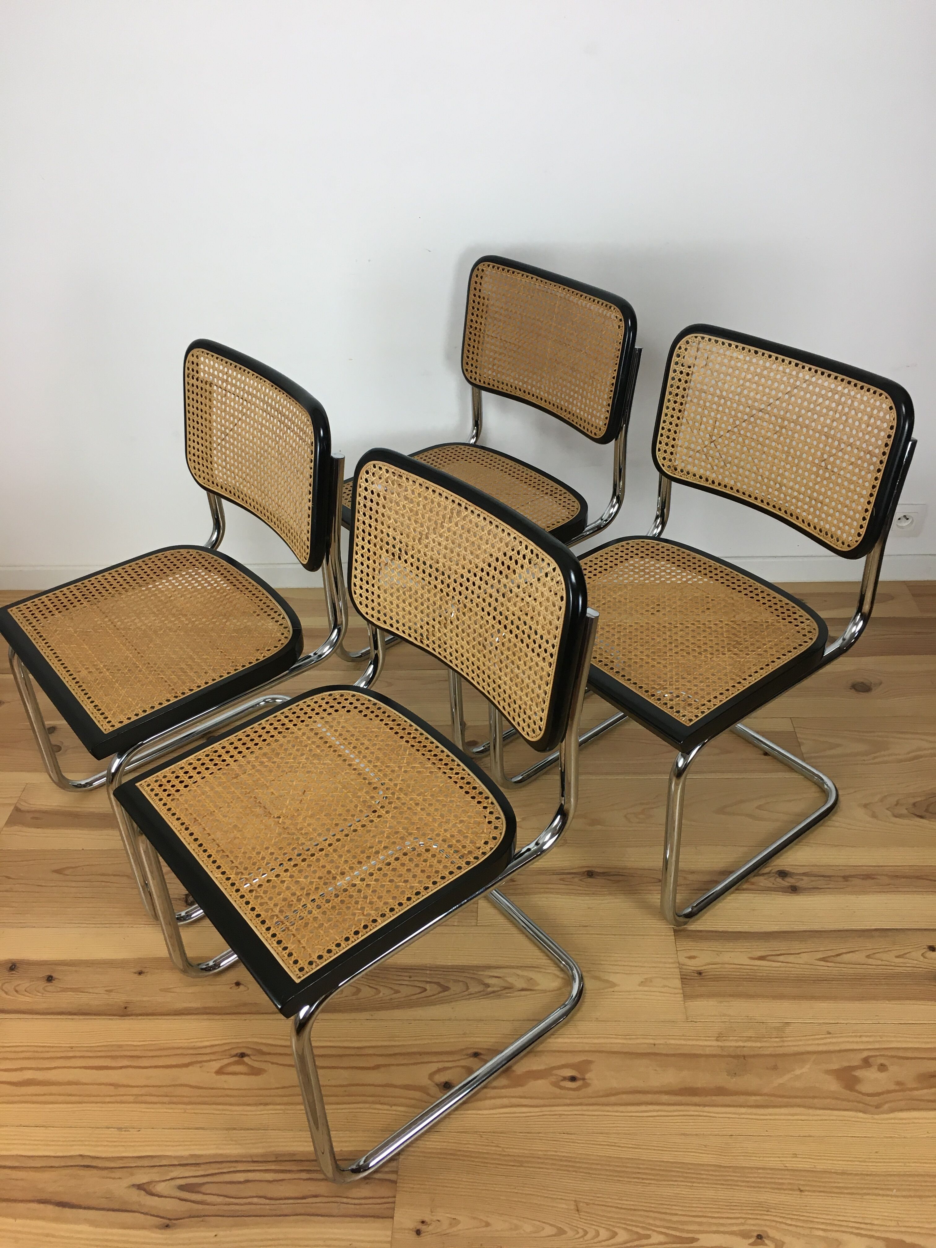 4 chairs Cesca B32 by Marcel Breuer