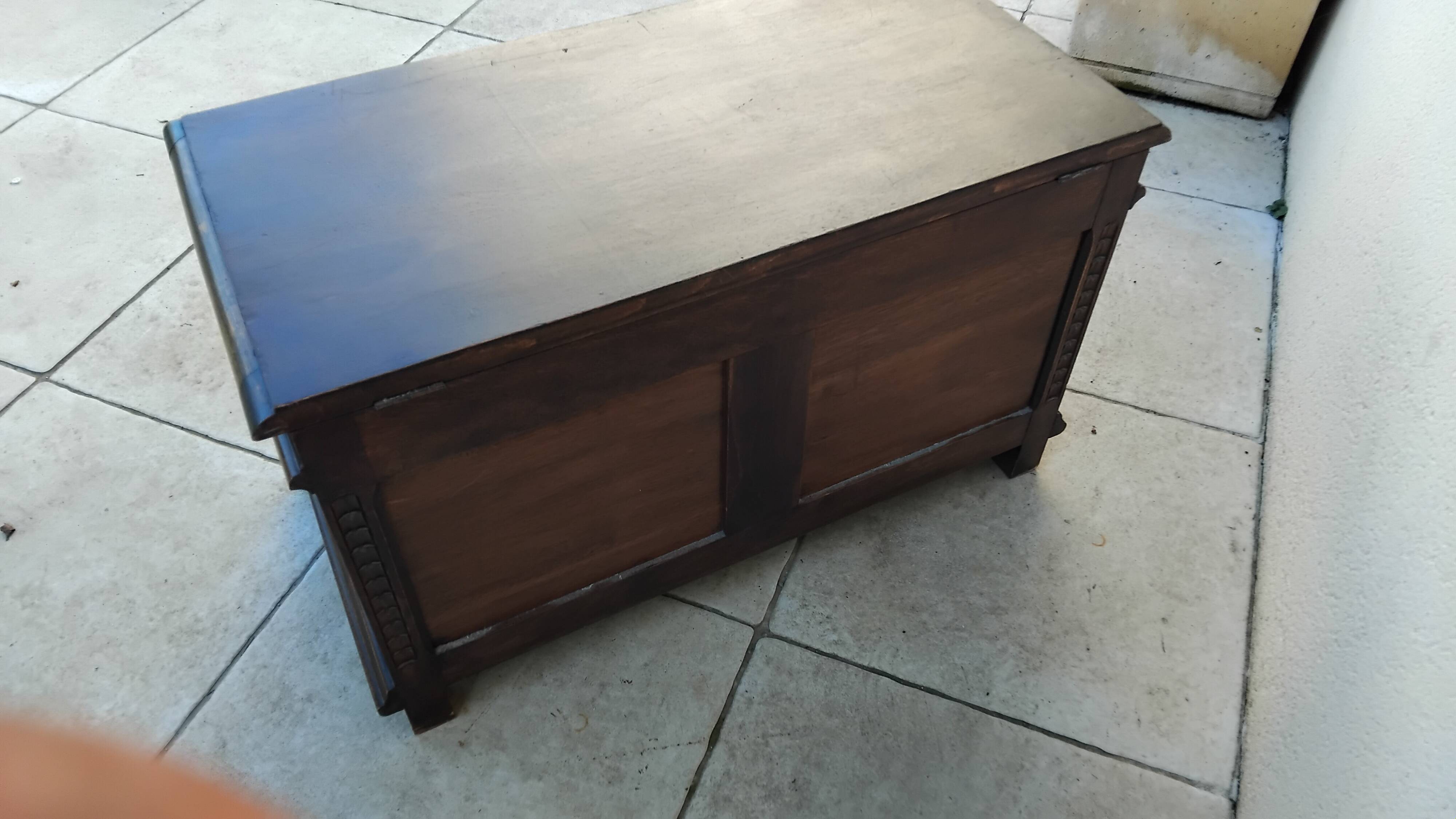 Old vintage wooden chest old toy