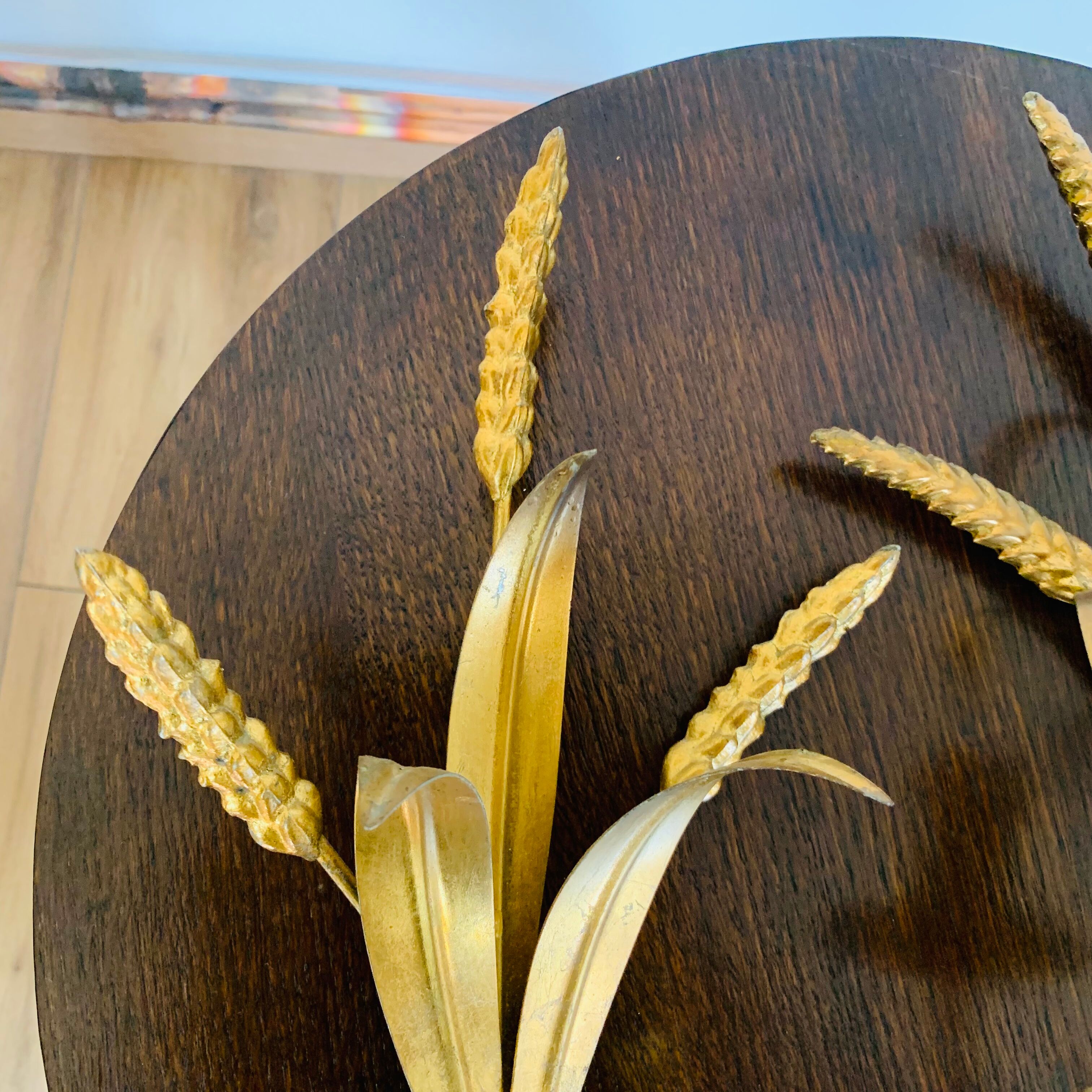 Pair of gilded wall sconces sheaves of wheat