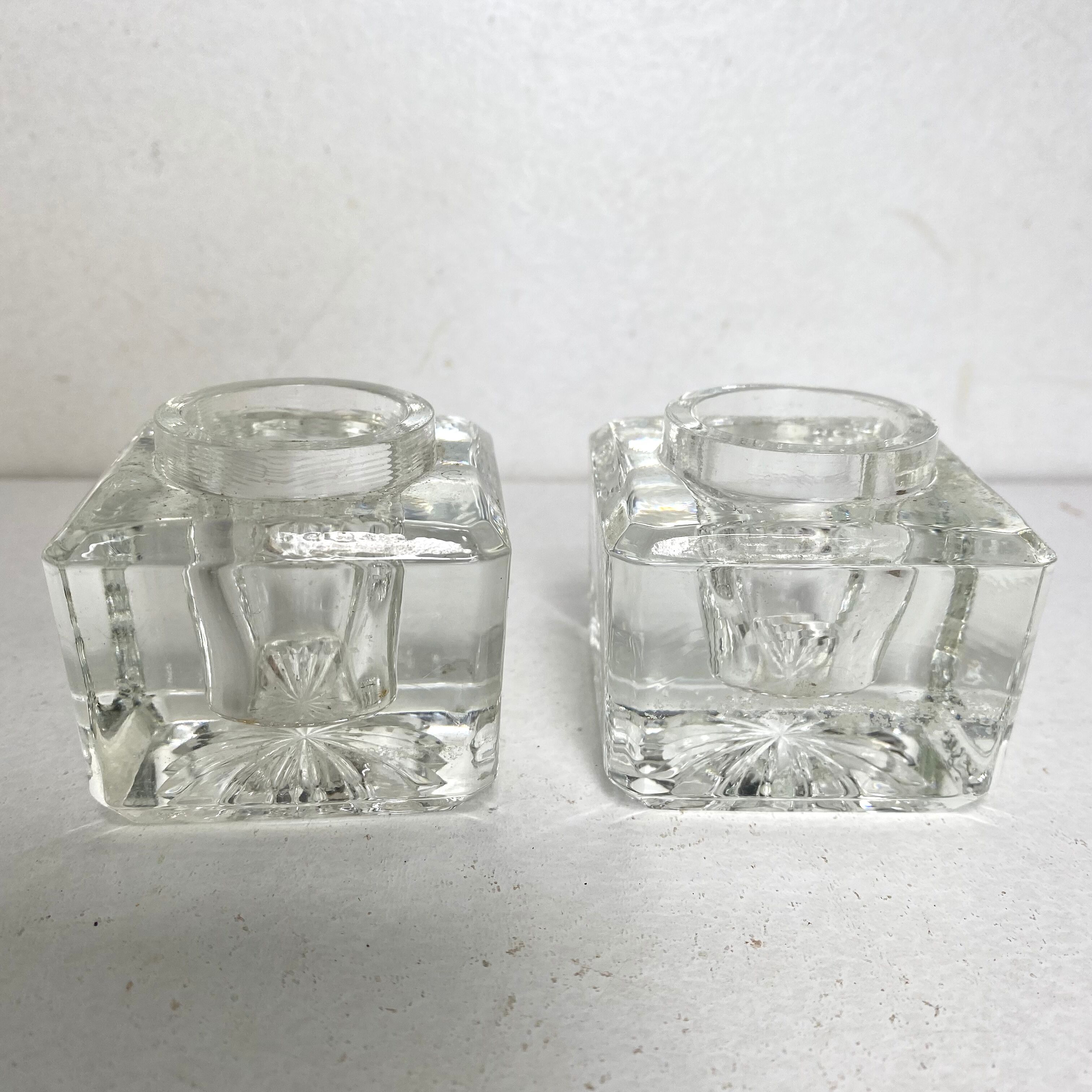 Glass vintage candle holders