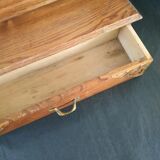 Old mirror with wooden drawer to hang art deco