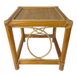 Vintage rattan sofa side table
