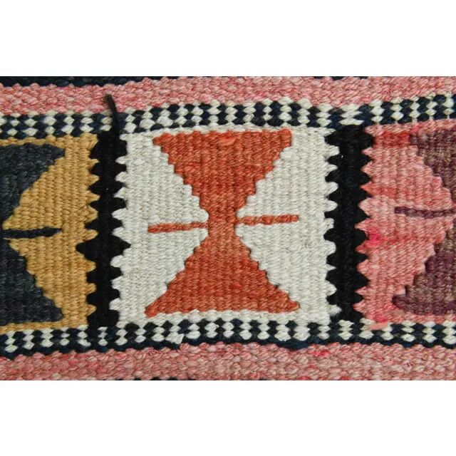 Vintage Turkish Oushak Handmade Wool Cotton Orange Runner Rug 97x315