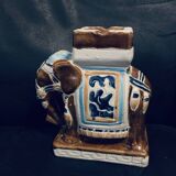 Indian decorative ceramic elephant ashtray 16cm old vintage India