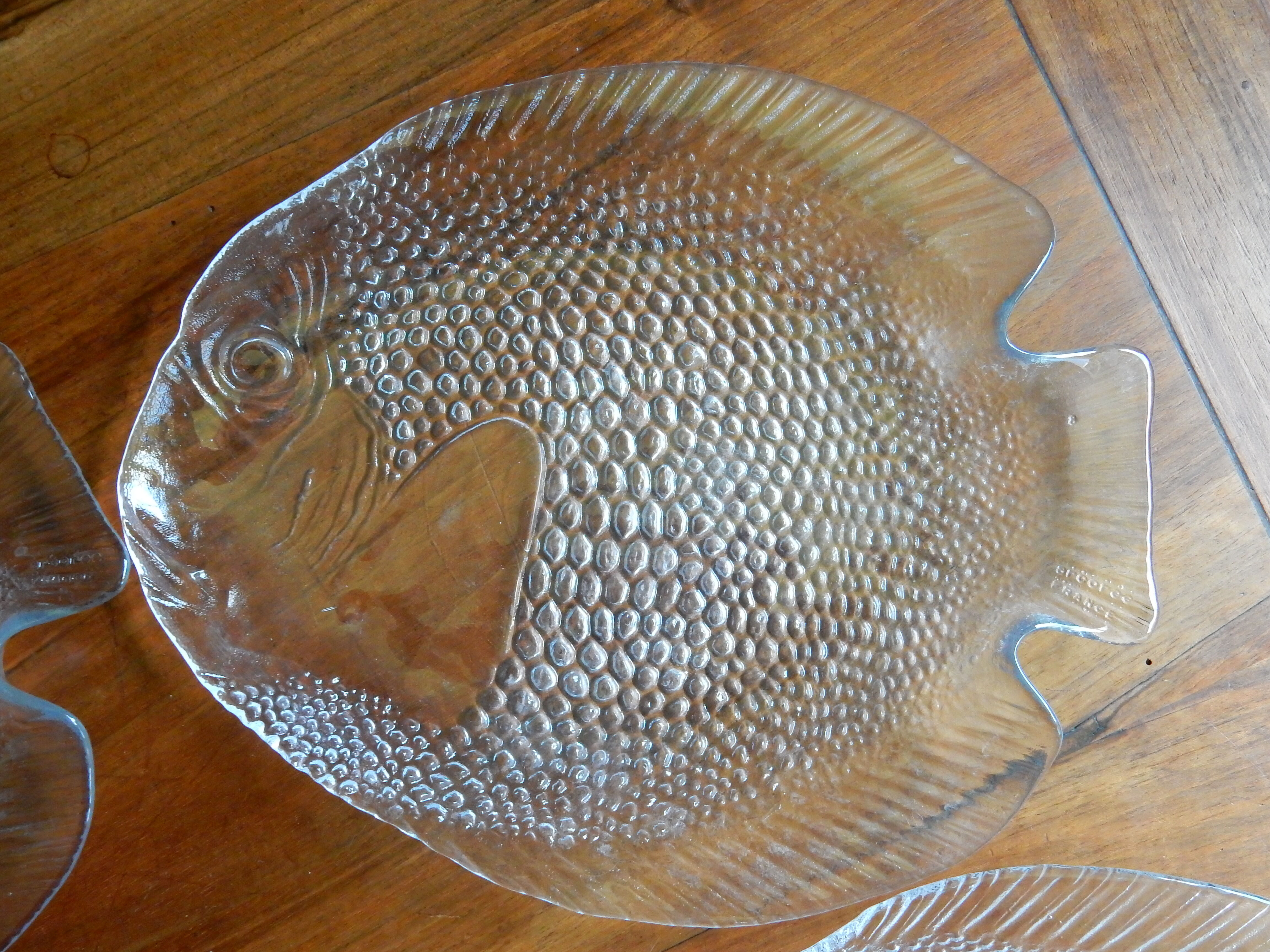 6 Arcoroc Glass Fish Plates Selency