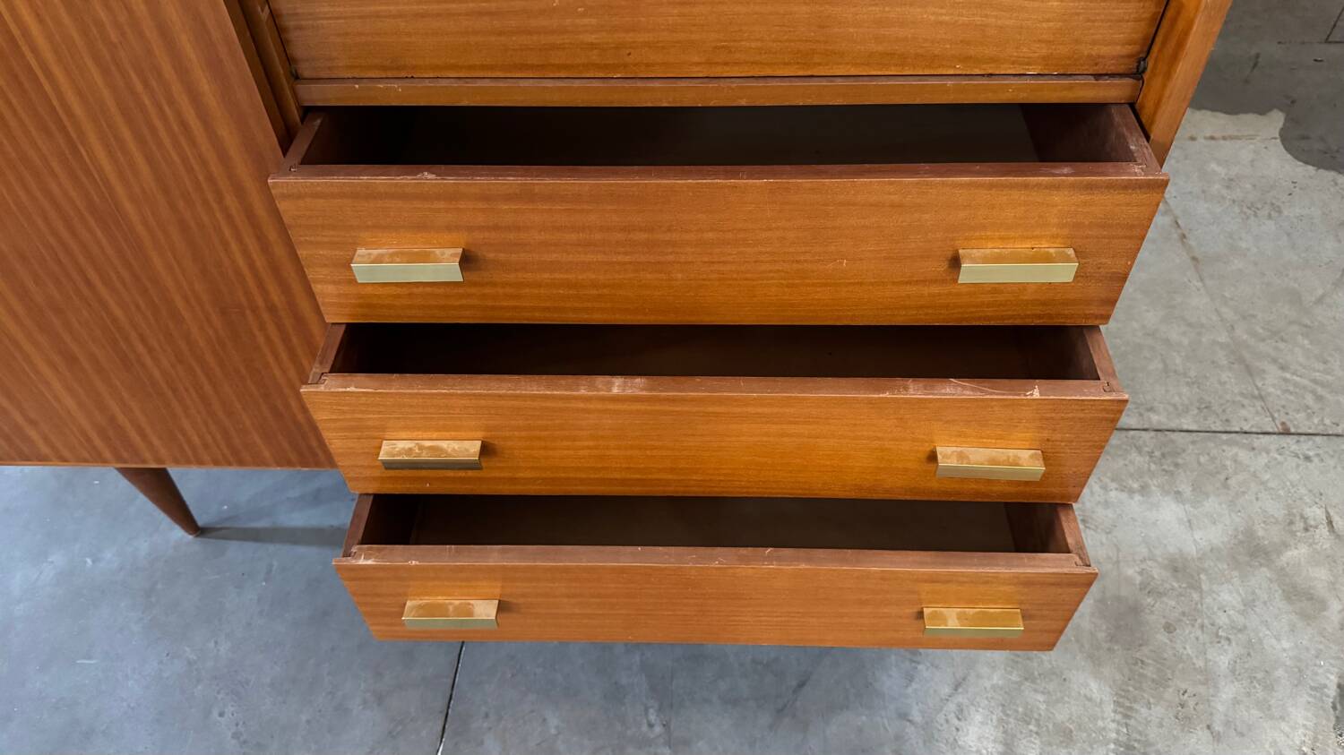 60/70 varnished wooden secretary cabinet