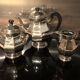 Silver metal tea service