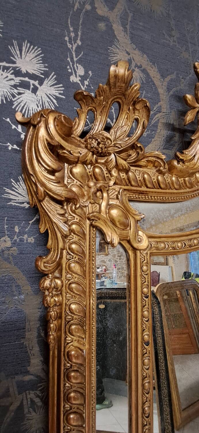 19th century mirror with parecloses 173 x 105