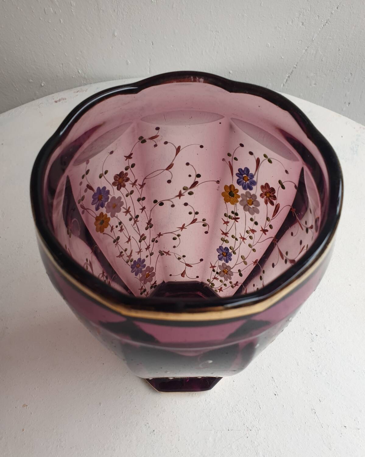 Crystal flower vase early 20th century