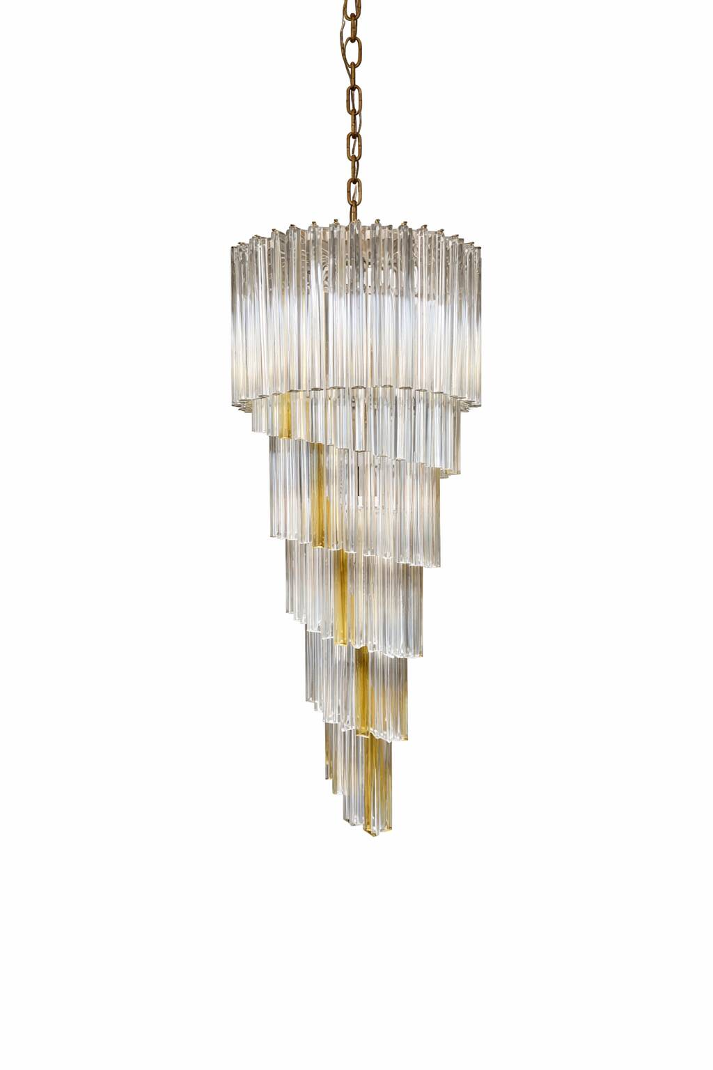 Monumental large chandelier Venini Murano glass 140cm