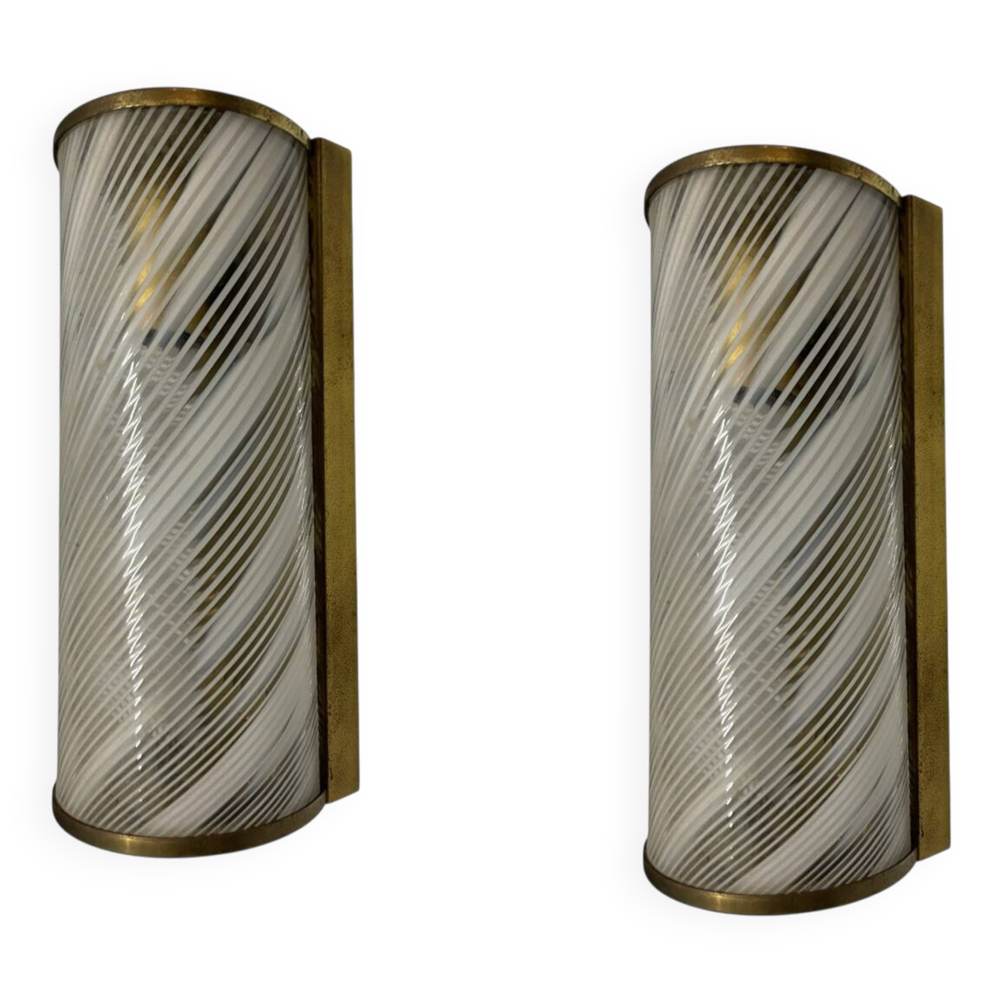 Appliques en verre de Murano en laiton, ensemble de 2