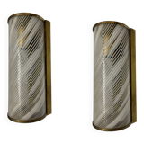 Appliques en verre de Murano en laiton, ensemble de 2