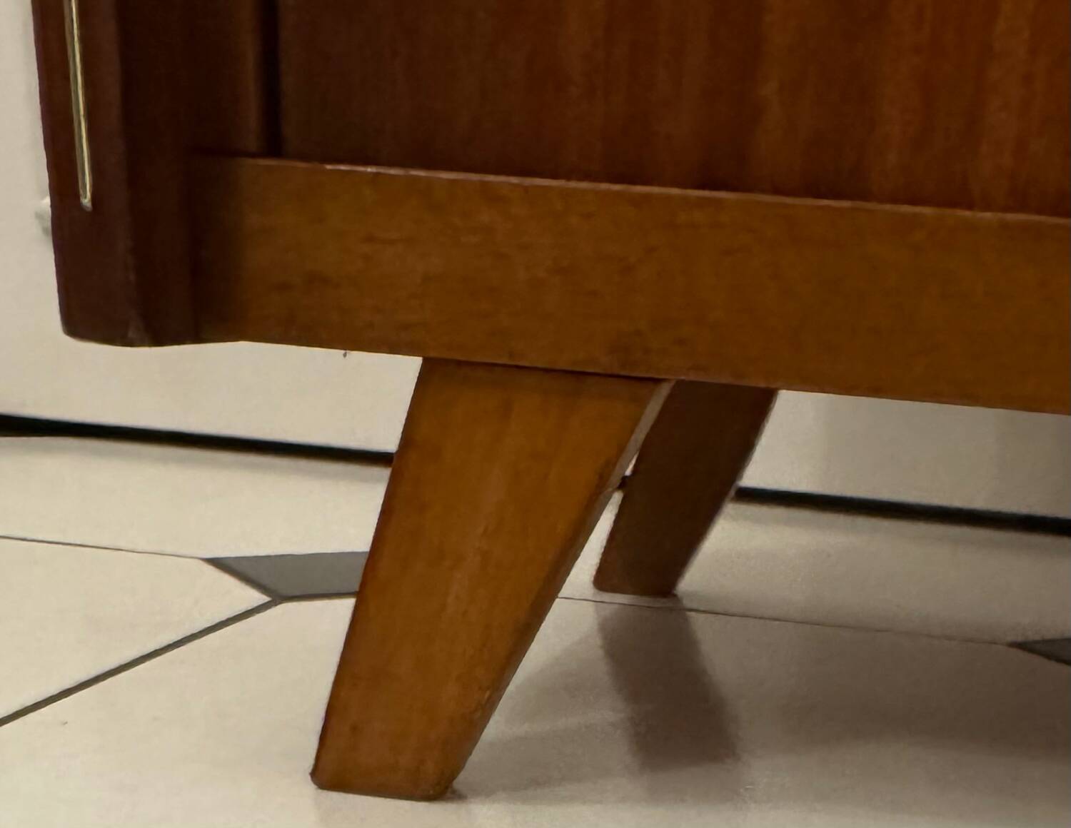 Vintage shoe cabinet with splayed legs