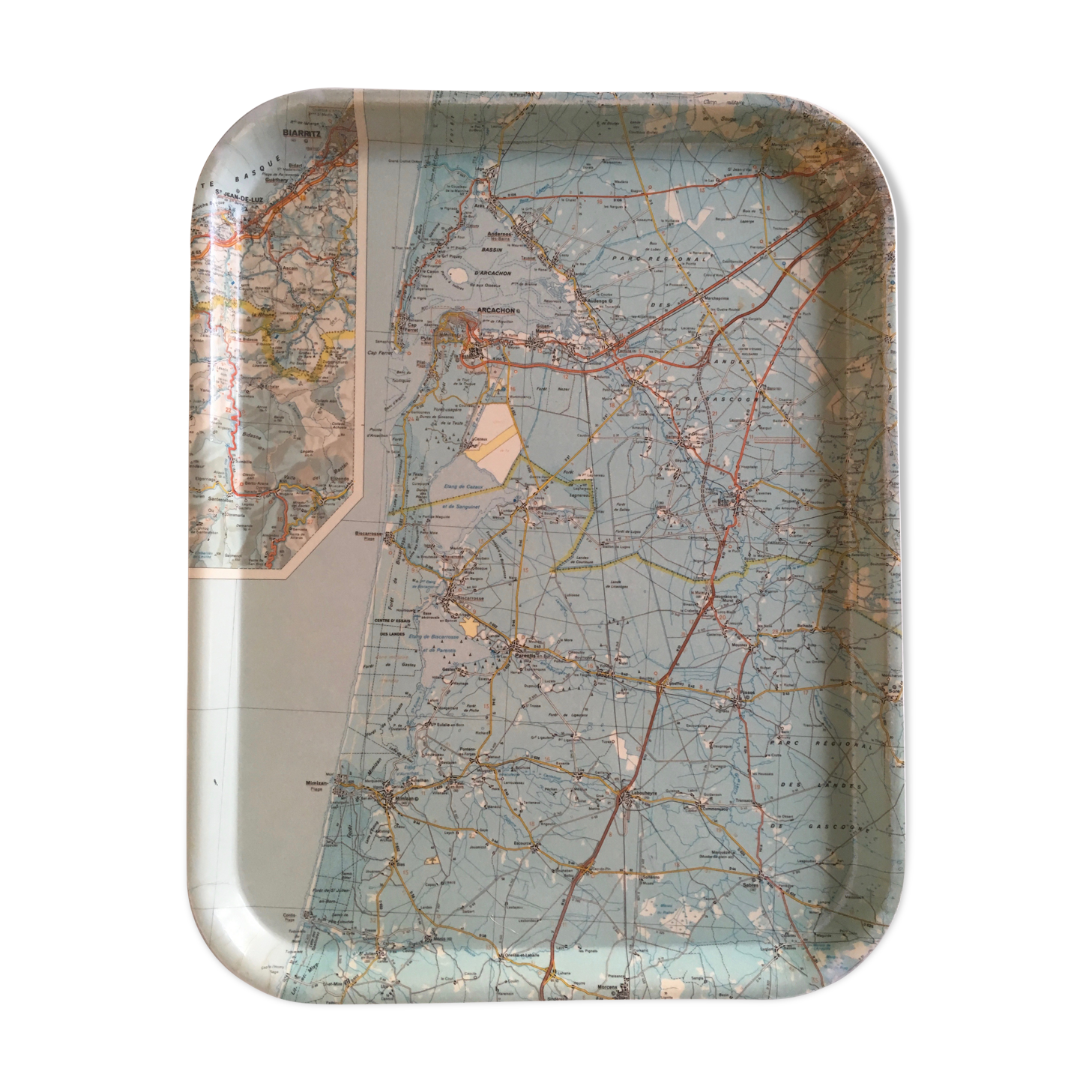 Plateau map of France Cap Ferret Le Pyla 1960