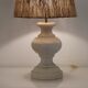 Lampe vintage en pierre et corde 1970