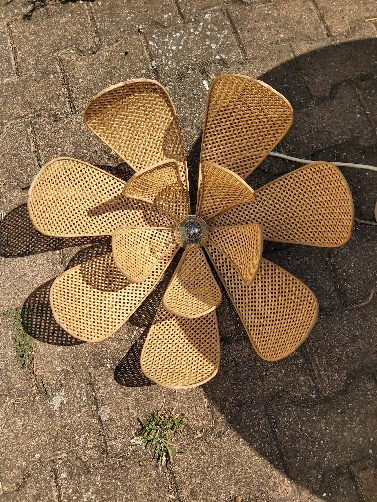 Vintage rattan canning flower suspension