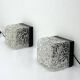 Pair of Vintage Cube Lamps – Textured Glass Wall or Ceiling Lights